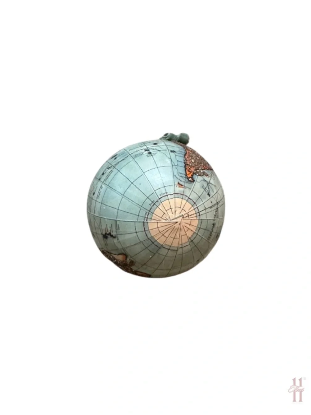 NEW Blue Globe Glittered Ornament